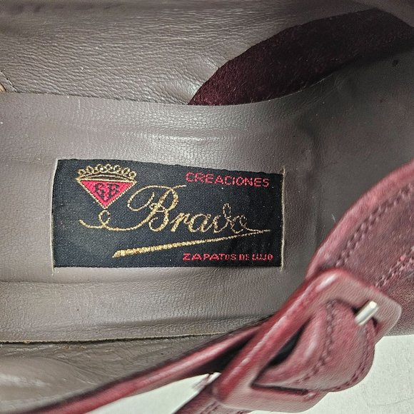 Bravo Creations Shoes Womens EU 37 Brown Leather Kilted Fringe Block Heel Loafer - Picture 7 of 10